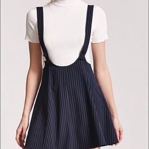 NWT Forever 21 Pinstripe Overall Dress
